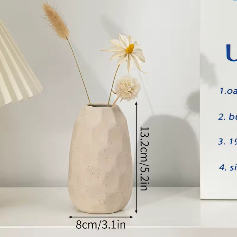 Minimalist Nordic Ceramic Vase | Modern Decorative Flower Vase for Home Décor