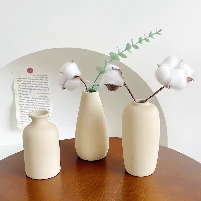 Minimalist Nordic Ceramic Vase | Modern Decorative Flower Vase for Home Décor
