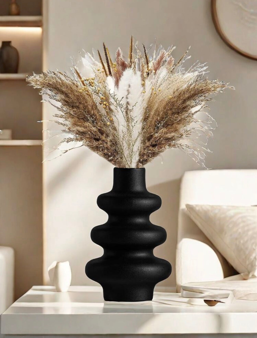 wave Ceramic Vase - Black