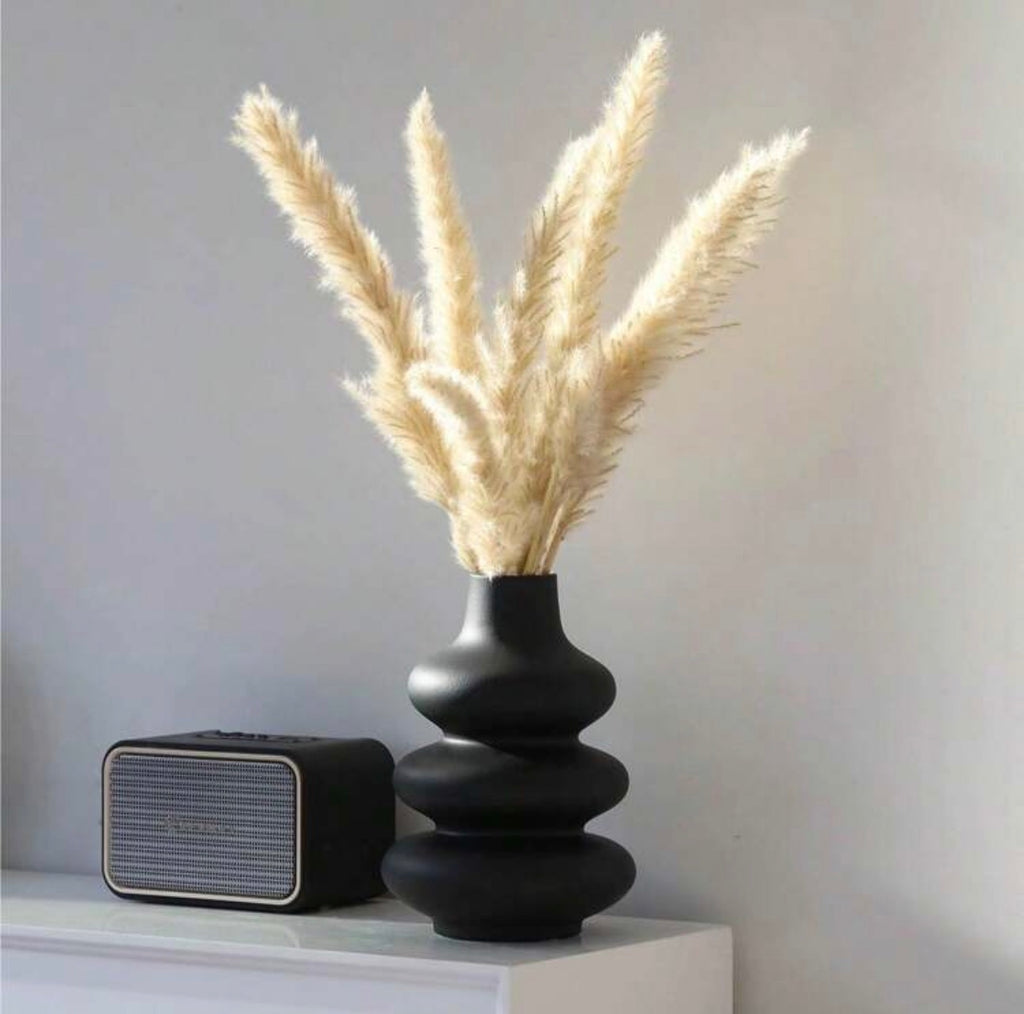 wave Ceramic Vase - Black