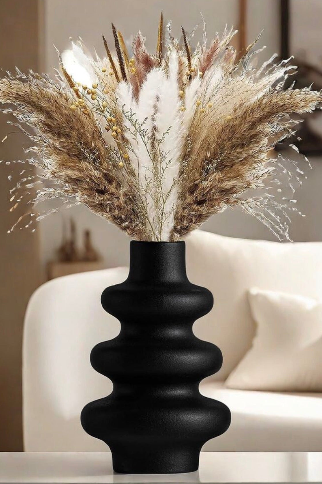 wave Ceramic Vase - Black