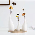 Nordic Ceramics Vase- matte white Sculptural Bud Vases Dried Flower