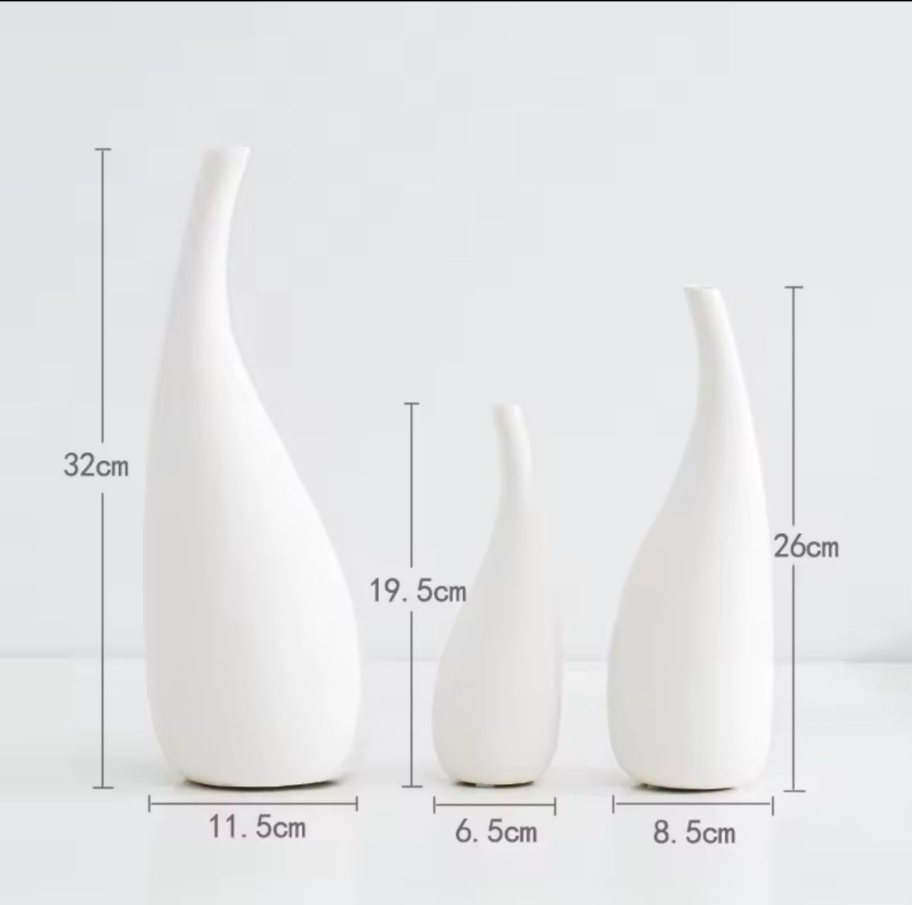 Nordic Ceramics Vase- matte white Sculptural Bud Vases Dried Flower