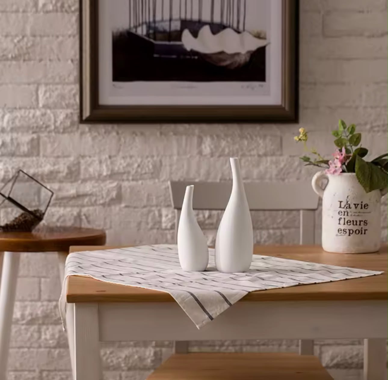 Nordic Ceramics Vase- matte white Sculptural Bud Vases Dried Flower