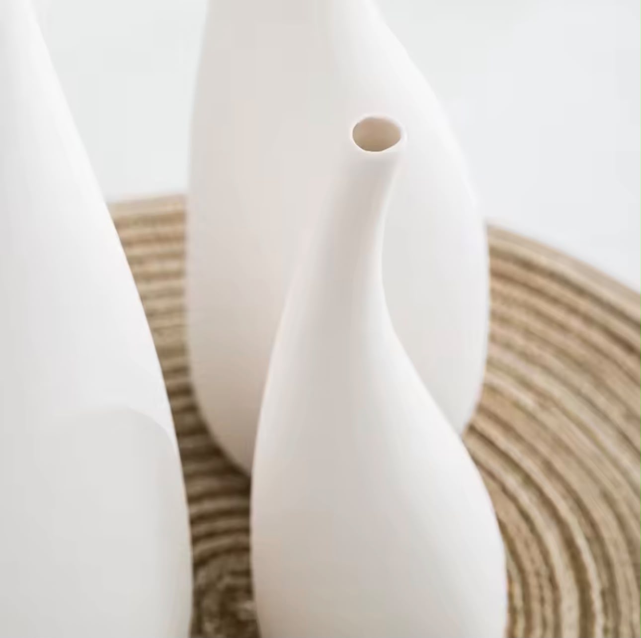 Nordic Ceramics Vase- matte white Sculptural Bud Vases Dried Flower